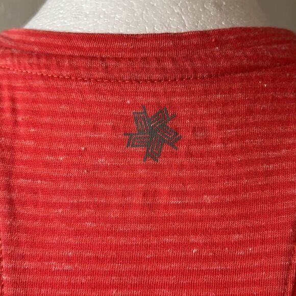 Tekgear w/ Drytek orange scoopneck T back sleeveless striped athletic top SZ L - Picture 4 of 8